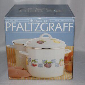 PFALTZGRAFF "HOPSCOTCH" 8 QT. PASTA SET PORCELAIN ENAMEL ON STEEL-NEW IN BOX